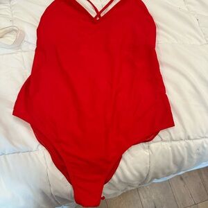 Women's Red one piece bathing suit